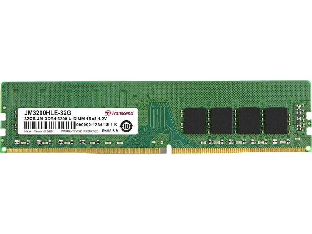 Transcend JetRam | 1x32GB DDR4 | 3200MHz | DIMM | CL22 | Geheugenmodule | RAM
