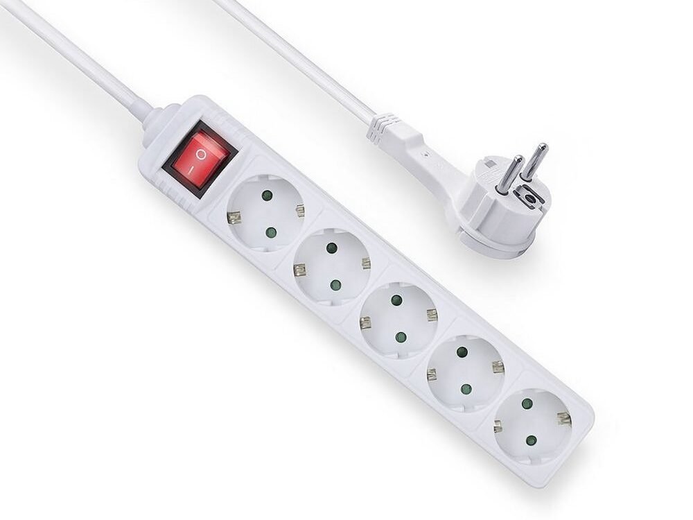 ACT AC2455 | Stekkerdoos | 5 Stopcontacten | 1,5 m | Binnen | Wit