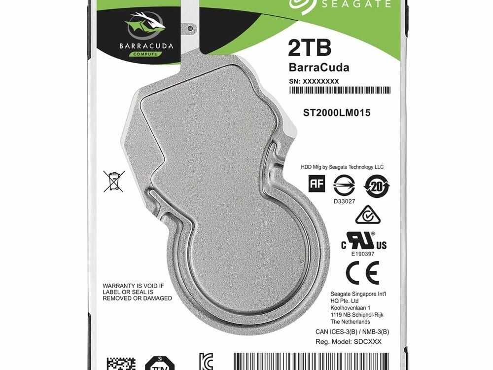 Seagate Barracuda HDD 2.5" | 2TB SATA III | 5400RPM