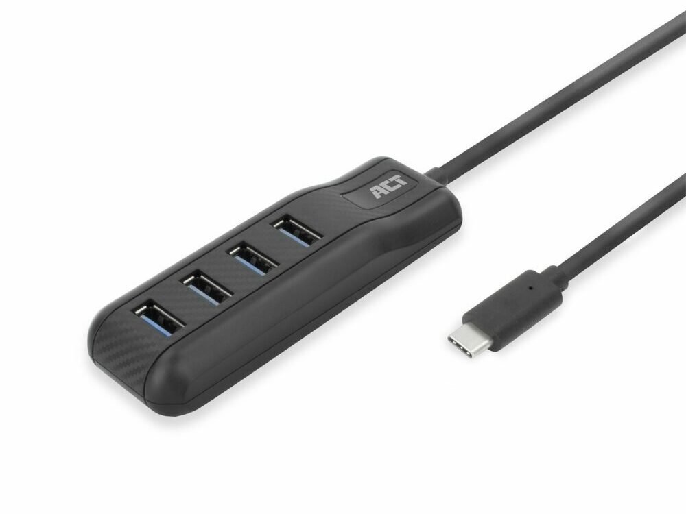 ACT AC6420 | USB 3.2 Gen 1 (3.1 Gen 1) Type-C Interface Hub | 5000 Mbit/s | Zwart