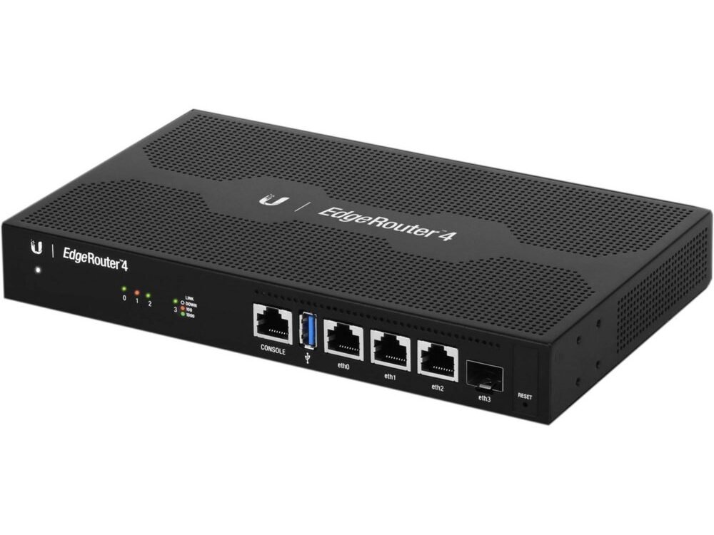 Ubiquiti EdgeRouter 4 | Bedrade Gigabit WAN Router | 3× GbE + 1× SFP | 4 Core 1 GHz | 1 GB RAM | Fanless