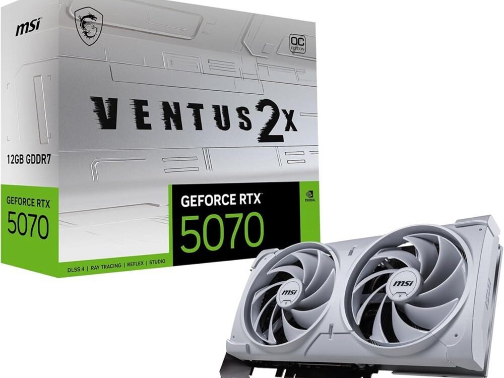 MSI GeForce RTX 5070 VENTUS 2X OC White | 12GB GDDR7 | DLSS 4 | Videokaart | Nvidia GPU