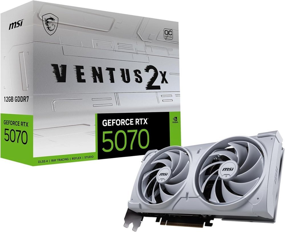 MSI GeForce RTX 5070 VENTUS 2X OC White | 12GB GDDR7 | DLSS 4 | Videokaart | Nvidia GPU