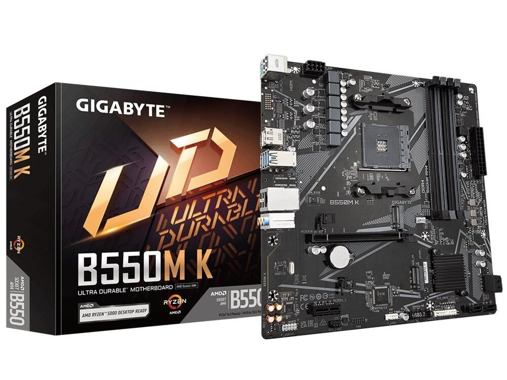 Gigabyte B550M K 1.0 | Socket AM4 | AMD B550 | 4xDDR4 | Micro-ATX | Moederbord