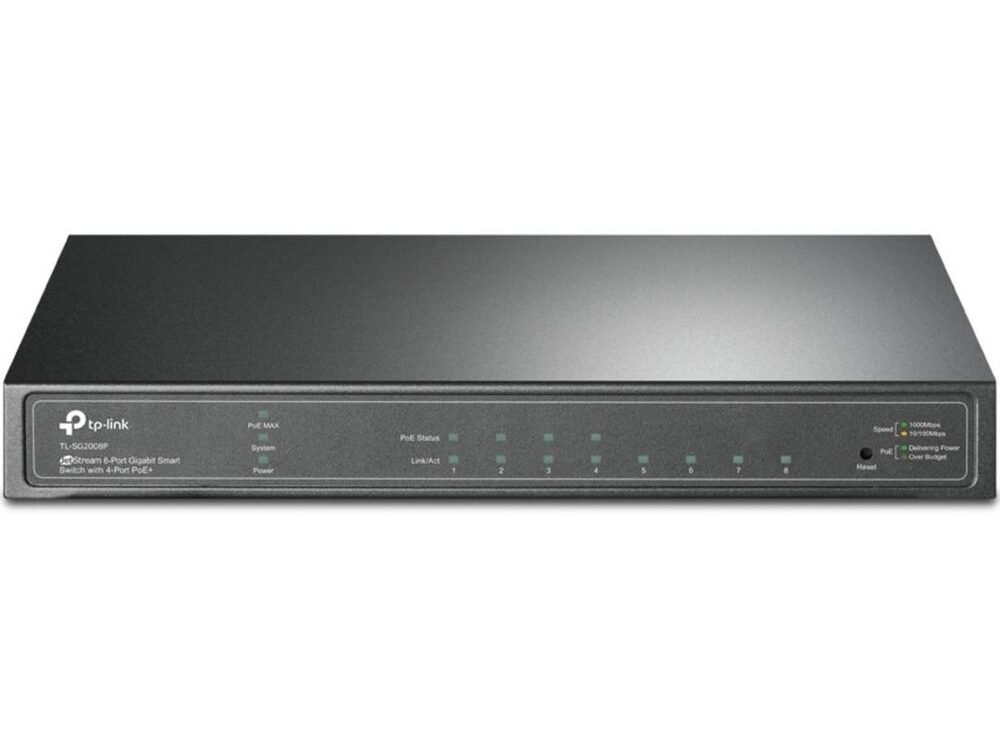 TP-Link TL-SG2008P | Managed Switch | 8 Poorten | Gigabit Ethernet (10/100/1000 Mbps) | 4x PoE