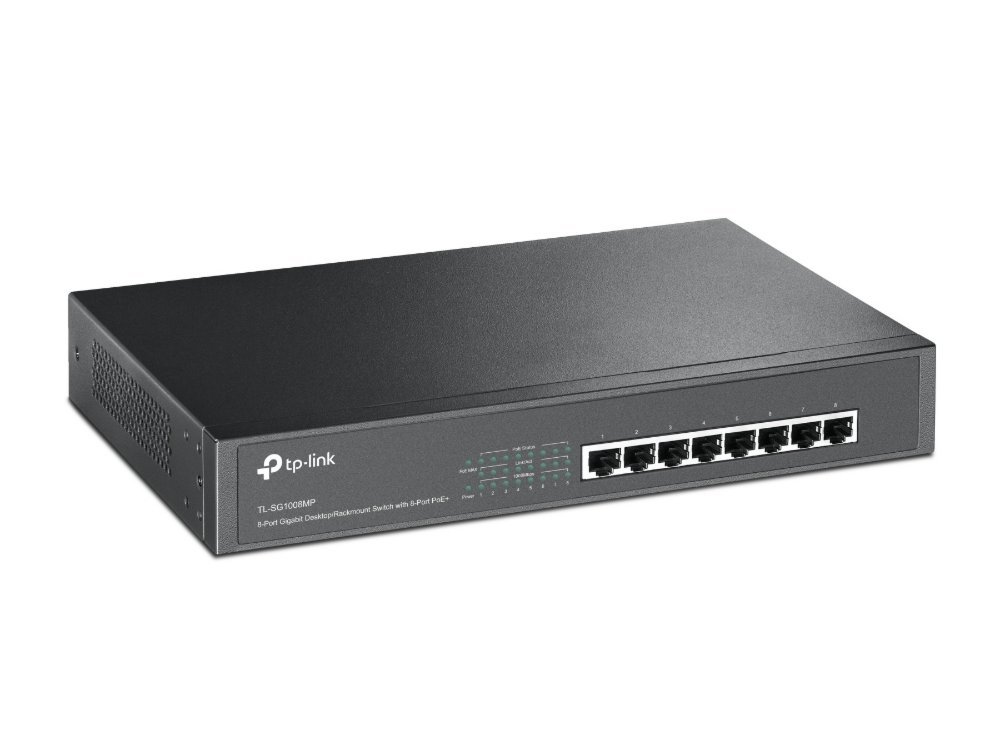 TP-Link TL-SG1008MP | Unmanaged Switch | 8 Poorten | Gigabit Ethernet (10/100/1000 Mbps) | PoE | Zwart - Afbeelding 3