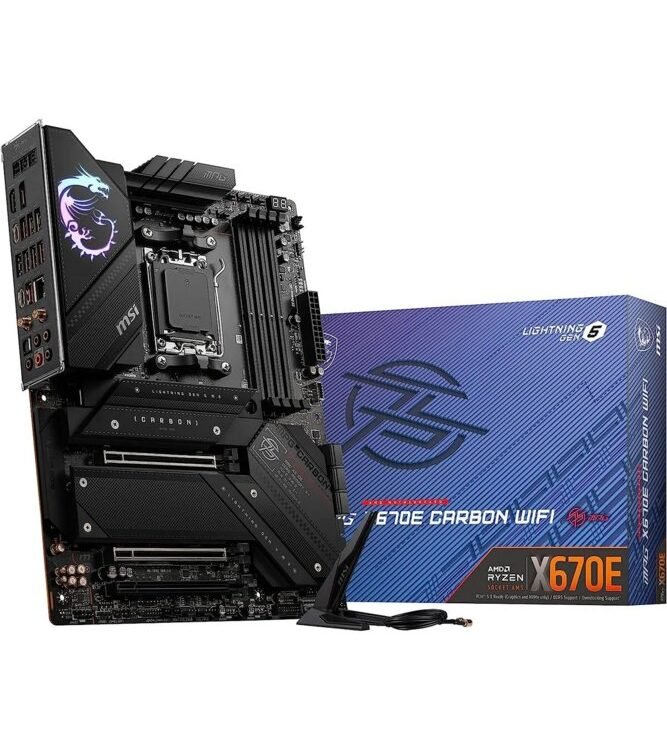 MSI MPG X670E CARBON WIFI | Socket AM5 | AMD X670 | 4xDDR5 | ATX | Moederbord