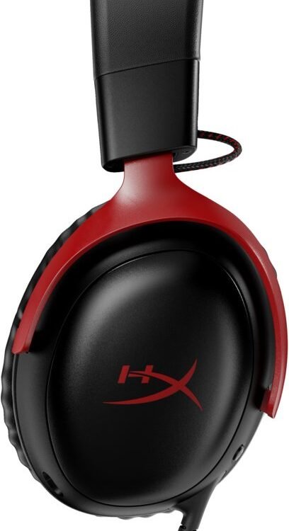 HyperX Cloud III | Bedrade Over-ear Gaming Headset | 3.5mm + USB-A + USB-C | Zwart/Rood