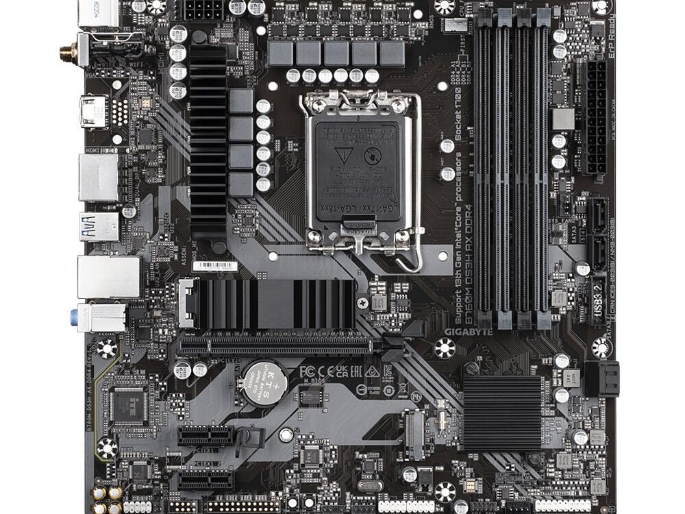 Gigabyte B760M DS3H AX DDR4 | Socket LGA 1700 | Intel B760 | 4xDDR4 | Micro-ATX | Moederbord