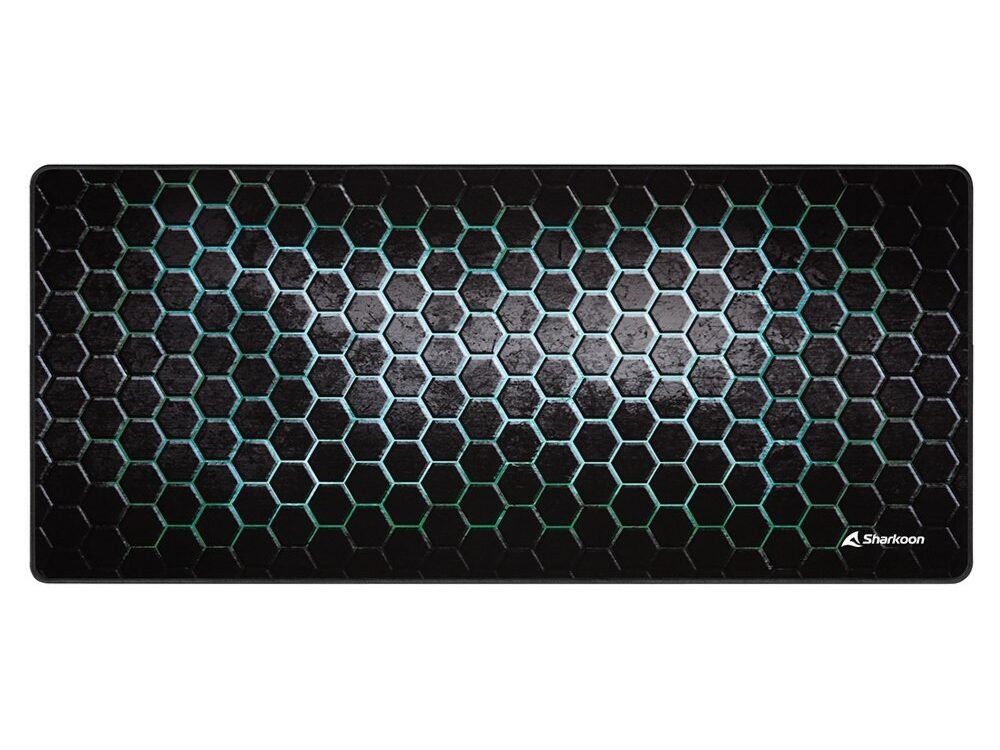Sharkoon SKILLER SGP30 | Gaming-muismat | XXL-formaat (900 x 400 mm) | Waterafstotend textiel | Antislip rubberen onderzijde | Zwart/Groen