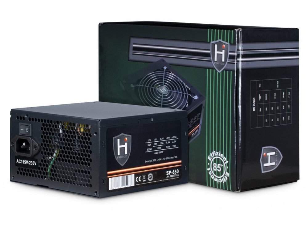 Inter-Tech HiPower SP-650 | 650 Watt ATX PSU | Power Supply | Voeding