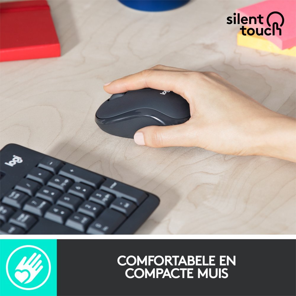 Logitech MK295 Silent | Draadloze Muis-en-Toetsenbordcombo | USB-ontvanger | QWERTY | Zwart - Afbeelding 10
