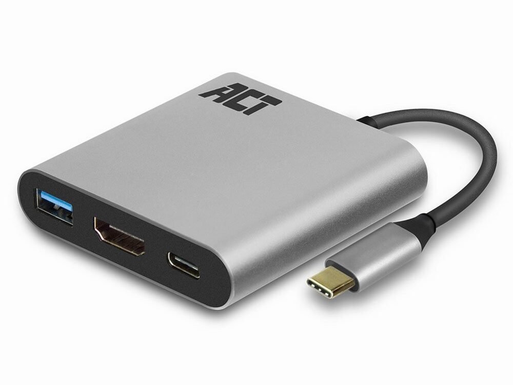 ACT AC7022 | USB-C naar HDMI Female Adapter | PD Pass-Through 60W | 4K | USB-A