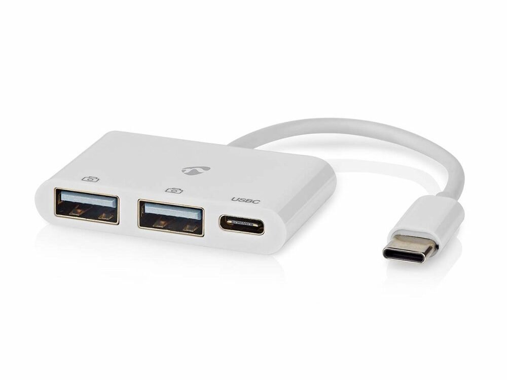 Nedis CCGB64785WT01 | Interface Hub USB 2.0 Type-C | 2× USB-A + 1× USB-C | 5000 Mbit/s | Wit