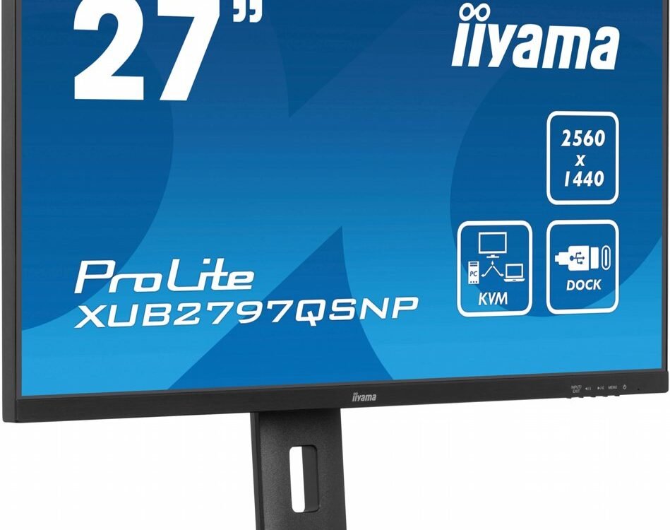 iiyama ProLite XUB2797QSNP-B1 27'' | 2560x1440 QHD IPS | 100Hz | USB-C Dock | KVM Switch | 1ms | Monitor