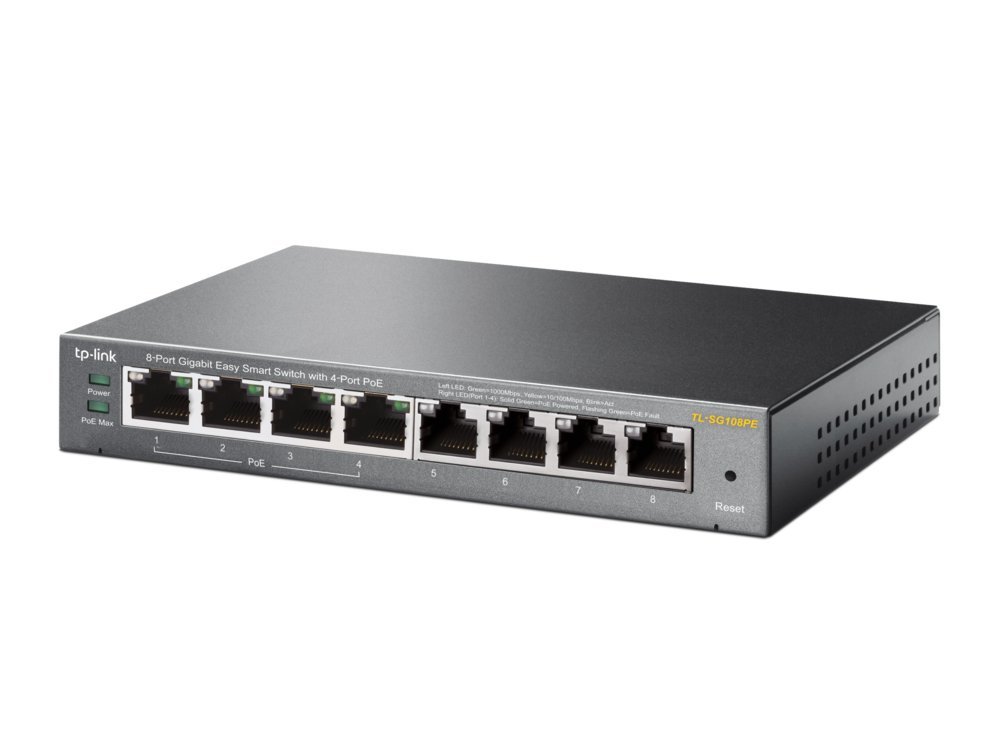 TP-Link TL-SG108PE | 8-Poorts Gigabit Easy Smart Switch | 4x PoE+ | Managed - Afbeelding 4