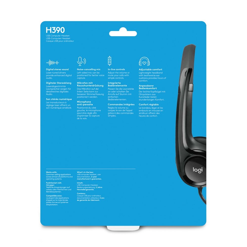 Logitech H390 | Bedrade On-ear Headset USB-A | Zwart - Afbeelding 12