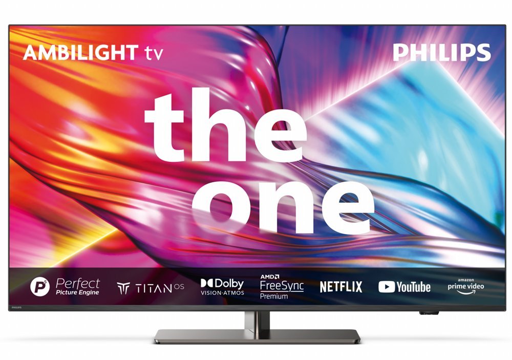 Philips The One 55PUS8949 | 55" 4K Ultra HD LED Ambilight Smart TV | Titan OS | Dolby Vision | AI Sound | 144Hz