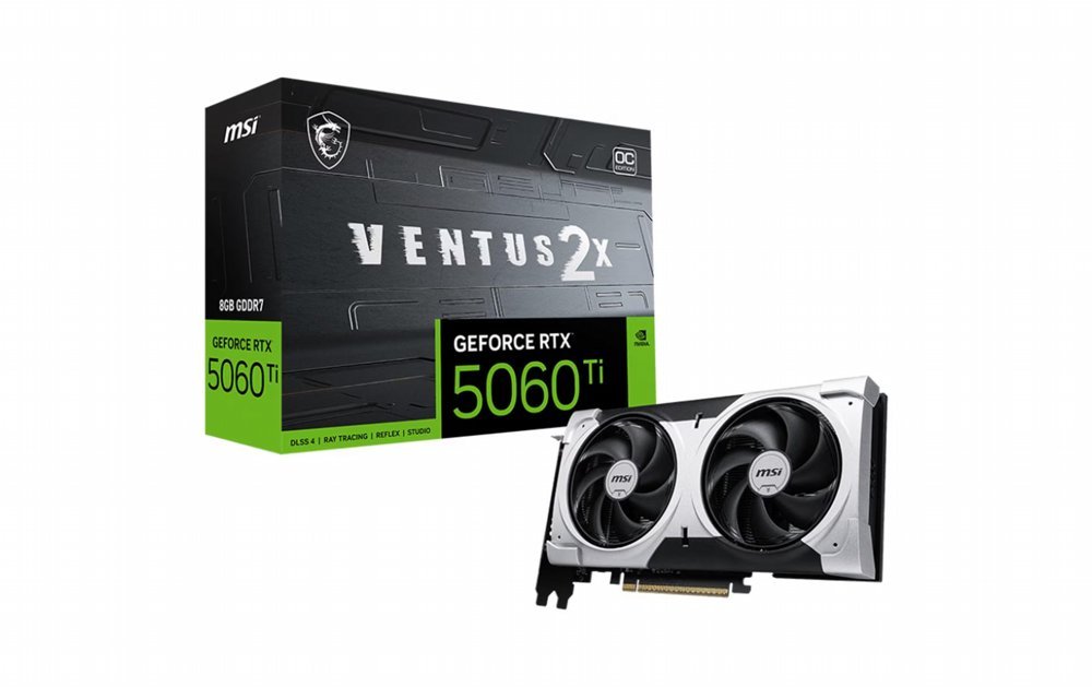 MSI GeForce RTX 5060 Ti VENTUS 2X OC PLUS | 8GB GDDR7 | DLSS 4 | Videokaart | Nvidia GPU