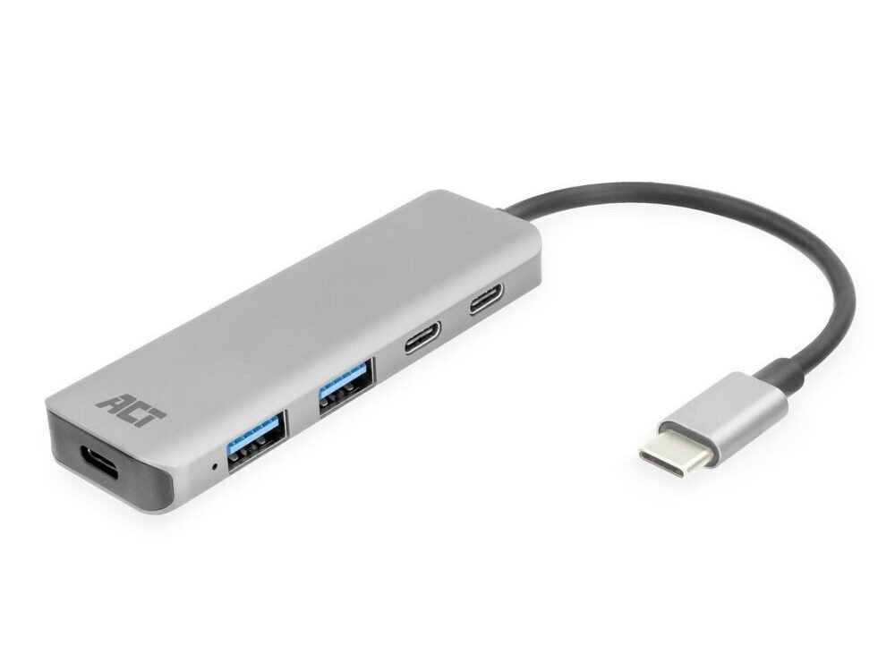 ACT AC7072 USB-C Hub 3.0 | 2x USB-A & 2x USB-C Poorten | 5 Gbps | Aluminium Behuizing | 12 cm Kabel