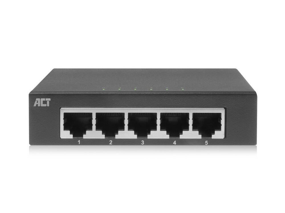 ACT AC4415 | Unmanaged Switch | 5 Poorten | Gigabit Ethernet | Grijs