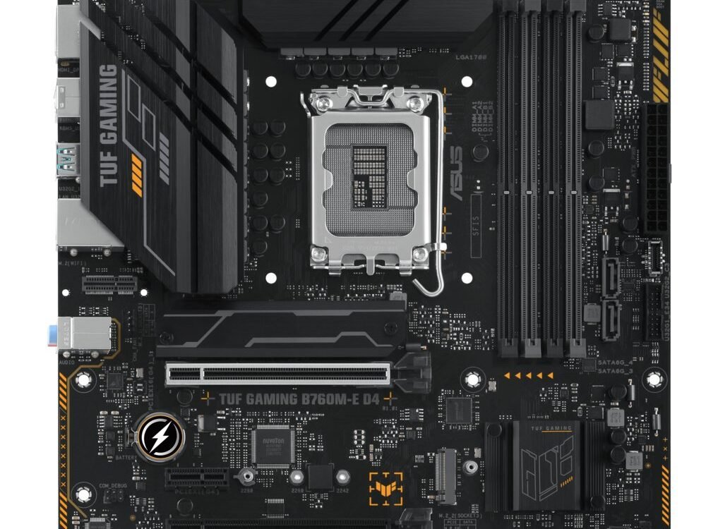 ASUS TUF GAMING B760M-E D4 | Socket LGA 1700 | Intel B760 | 4xDDR4 | Micro-ATX | Moederbord