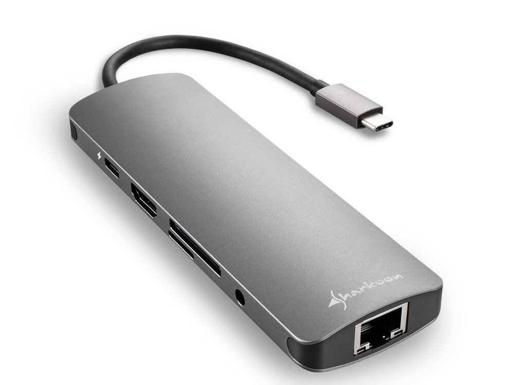 Sharkoon USB 3.0 Type-C Combo Adapter | HDMI + RJ-45 + USB 3.2 Gen 1 (3.1 Gen 1) | Interfacekaart / Adapter
