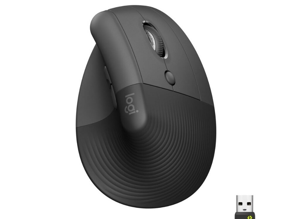 Logitech Lift | Ergonomische Draadloze Muis | Rechtshandig | RF + Bluetooth | 4000 DPI | Grafiet