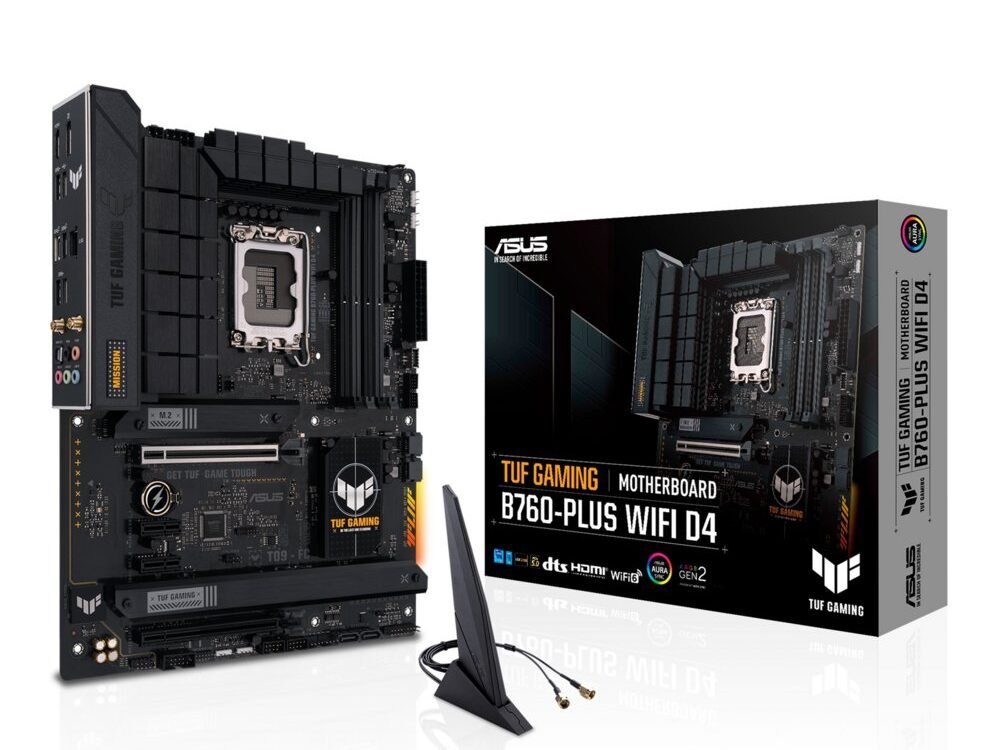 ASUS TUF GAMING B760-PLUS WIFI D4 | Socket LGA 1700 | Intel B760 | 4xDDR4 | ATX | Moederbord