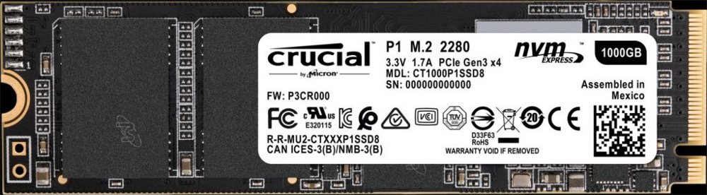 Crucial P1 | 1TB M.2 NVMe SSD | PCIe 3.0