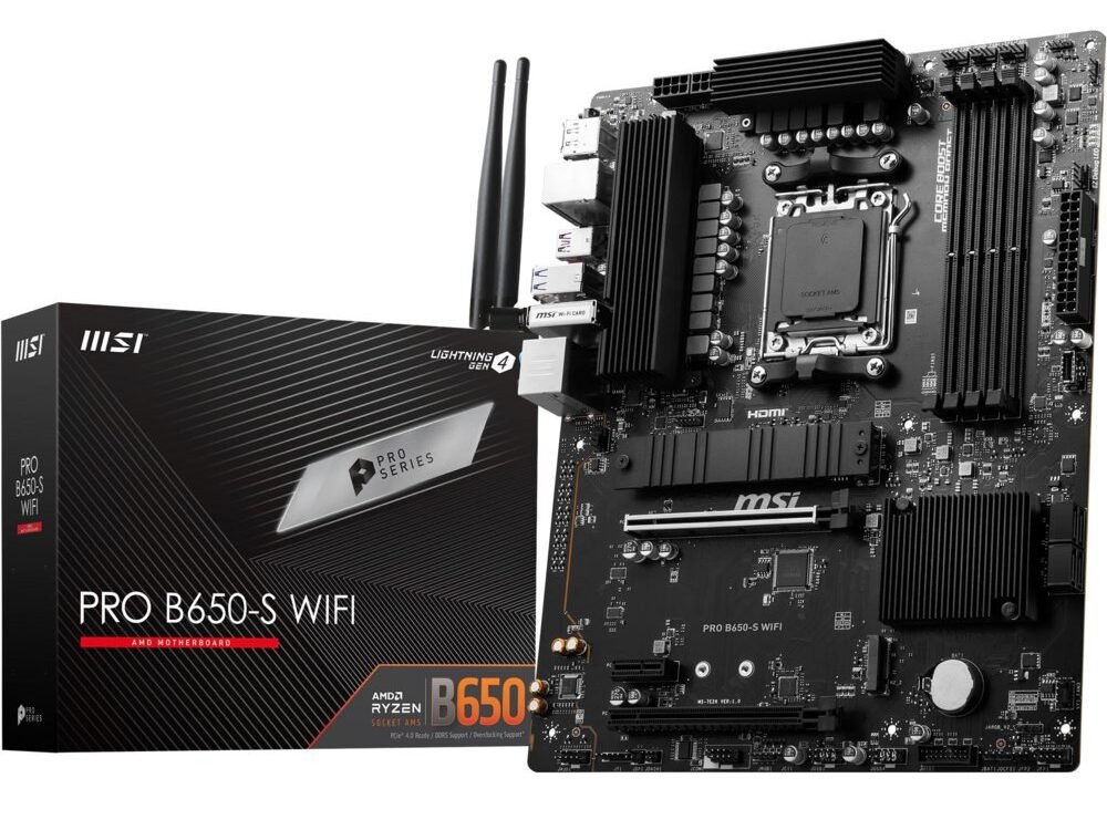 MSI PRO B650-S WIFI | Socket AM5 | AMD B650 | 4xDDR5 | ATX | Moederbord