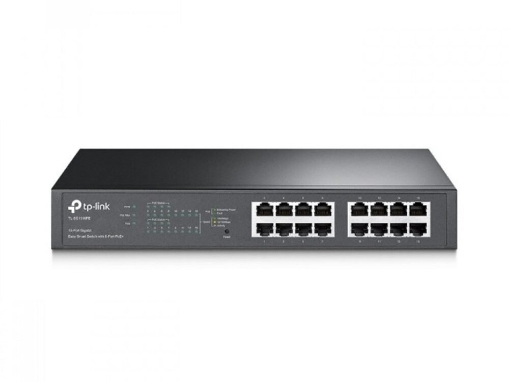 TP-Link TL-SG1016PE | Managed Smart Switch | 16 Poorten | Gigabit Ethernet (10/100/1000 Mbps) | PoE+ (150W) | VLAN/QoS | Webbeheer