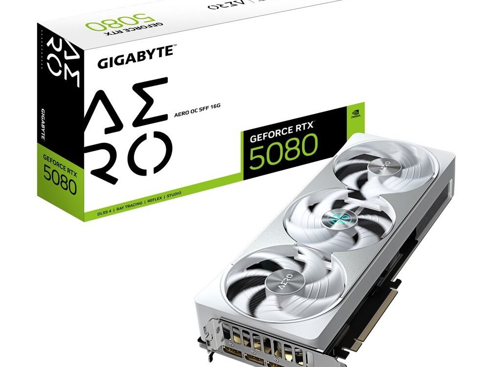 GIGABYTE GeForce RTX 5080 AERO OC SFF | 16GB GDDR7 | DLSS 4 | Videokaart | Nvidia GPU