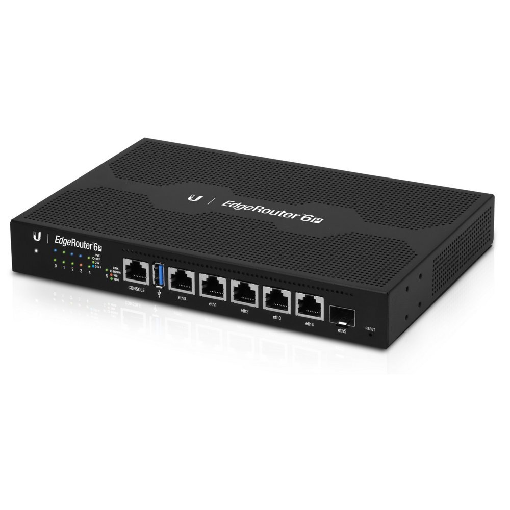 Ubiquiti EdgeRouter 6P | Bedrade Gigabit WAN Router & 5‑port 24 V Passive PoE | 1× SFP | Fanless