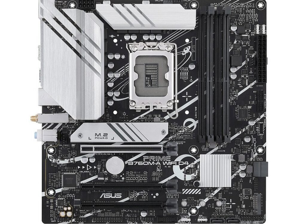 ASUS PRIME B760M-A WIFI D4 | Socket LGA 1700 | Intel B760 | 4xDDR4 | Micro-ATX | Moederbord