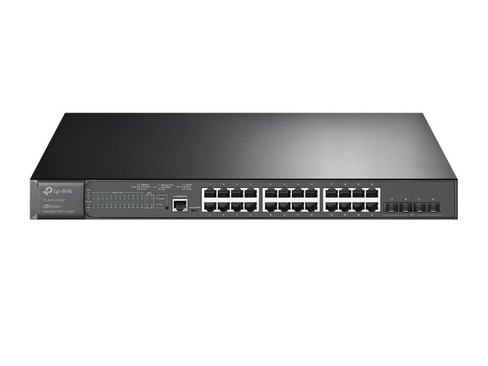 TP-Link TL-SG3428XMP | JetStream Managed L2+ Switch | 28 Poorten | Gigabit Ethernet (10/100/1000 Mbps) | 24x PoE+ (384W) | 4x 10G SFP+ | Omada SDN