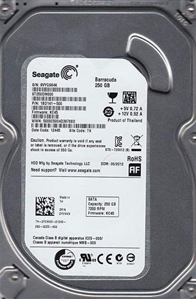 Seagate HDD 3.5" | 250GB SATA III | 7200RPM | PULLED