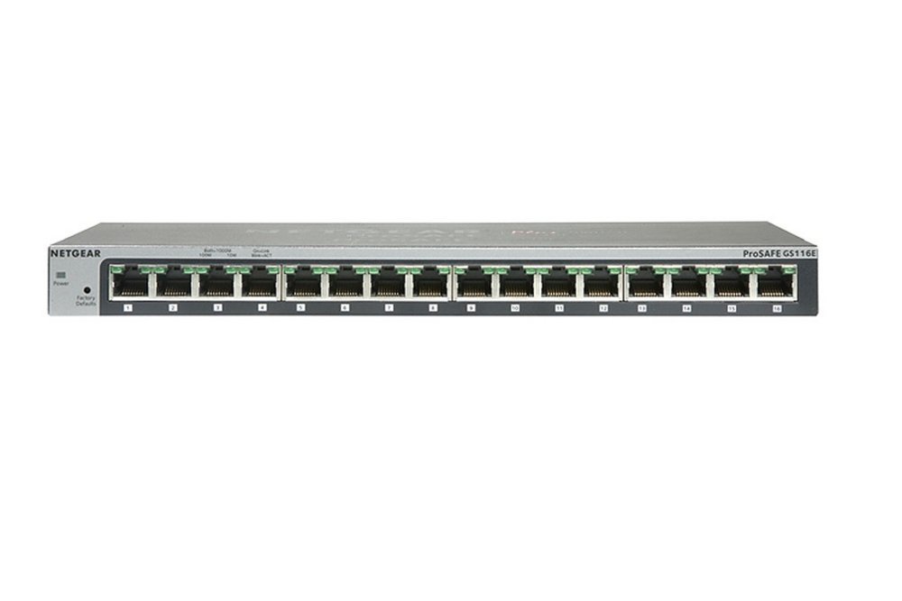 Netgear ProSAFE GS116GE | Unmanaged Switch | 16 Poorten | Gigabit Ethernet (10/100/1000 Mbps) | Desktop