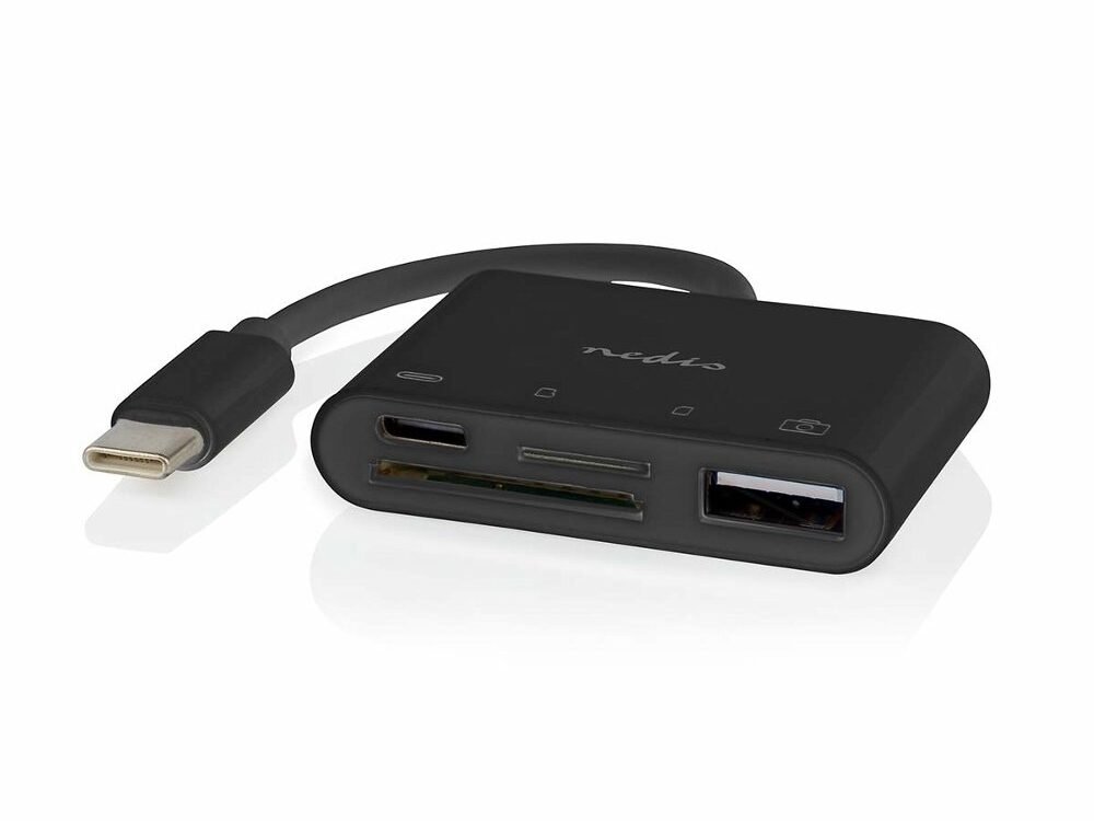 Nedis CCGB64780BK01 | Interface Hub USB 2.0 Type-C | 1× USB-A + 1× USB-C + SD/MicroSD kaartlezer | 480 Mbps | Zwart