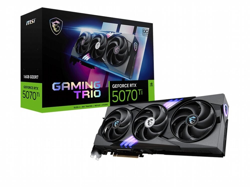 MSI GeForce RTX 5070 Ti GAMING TRIO OC | 16GB GDDR7 | DLSS 4 | Videokaart | Nvidia GPU