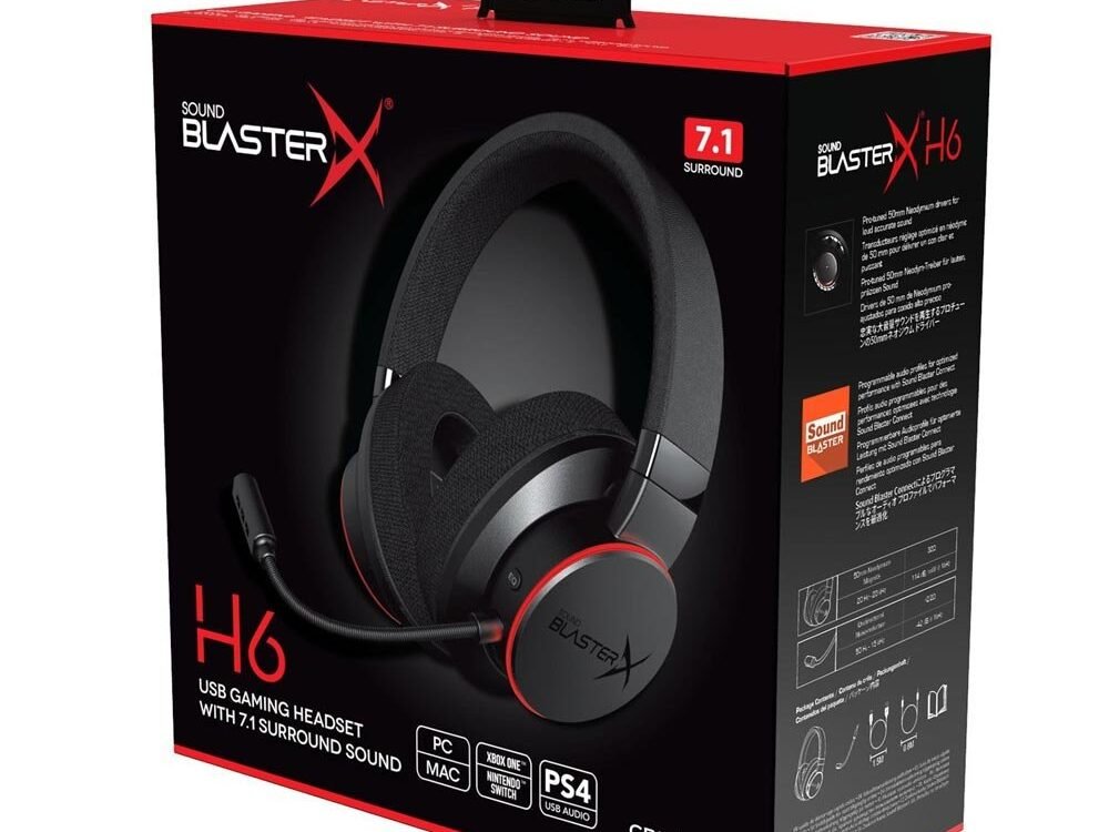 Creative Sound BlasterX H6 | Bedrade Over-ear Gaming Headset | USB-A & 3.5mm | Zwart & RGB