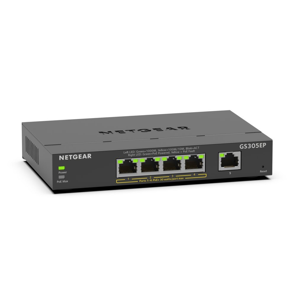 Netgear GS305EP | Managed L2 Switch | 5 Poorten | Gigabit Ethernet (10/100/1000 Mbps) | PoE - Afbeelding 3