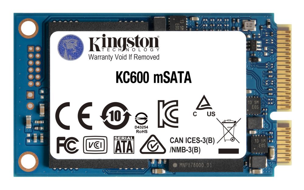 Kingston KC600 | 512GB SATA SSD | mSATA | 550MB/s Lezen | 520MB/s Schrijven