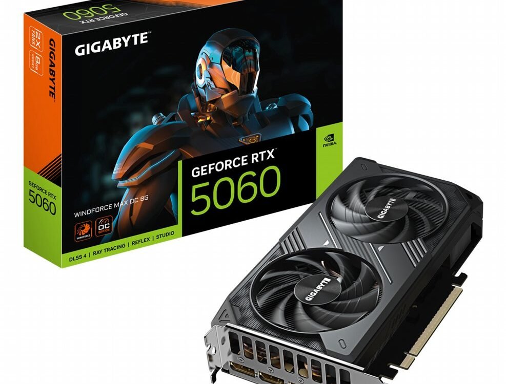 GIGABYTE GeForce RTX 5060 WINDFORCE MAX OC | 8GB GDDR7 | DLSS 4 | Videokaart | NVIDIA GPU
