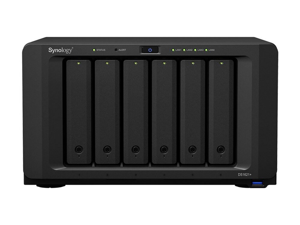 Synology DiskStation DS1621+ NAS | 6 Drive Bays | AMD Ryzen V1500B | 4x Gigabit Ethernet | Desktop | Zwart
