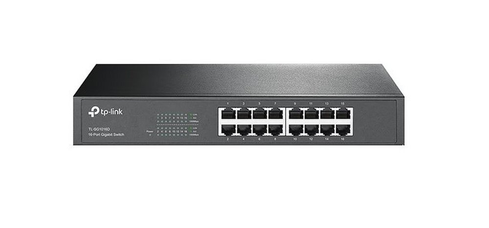TP-Link TL-SF1016 | 16-poorts Fast Ethernet Switch (10/100 Mbps) | Unmanaged | 1U Rackmount | Zwart