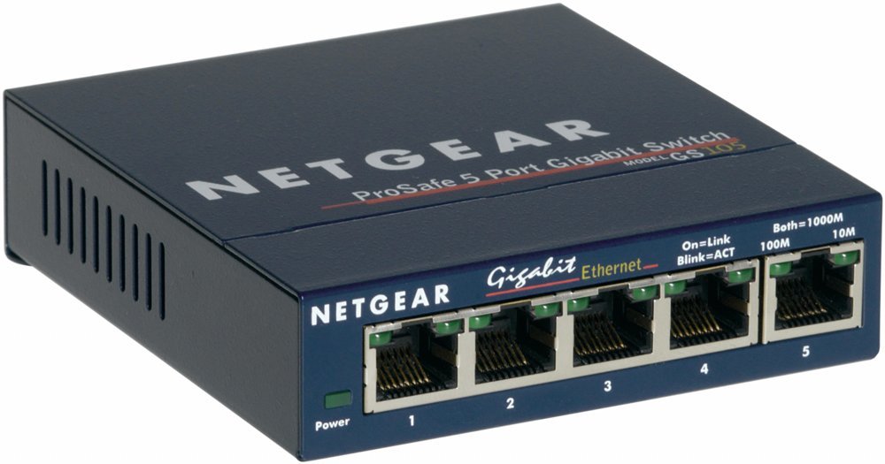 Netgear ProSAFE GS105 | Unmanaged Switch | 5 Poorten | Gigabit Ethernet (10/100/1000 Mbps) | Desktop