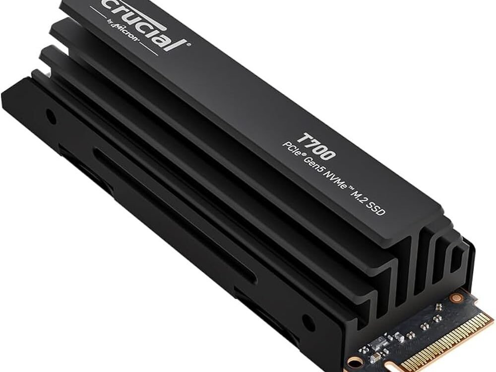 Crucial T700 | 1 TB NVMe SSD | M.2 Gen 5 | tot 11.700 MB/s Lezen | tot 9.500 MB/s Schrijven | Heatsink