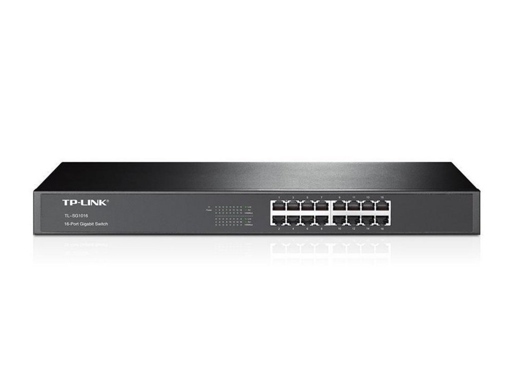 TP-Link TL-SG1016 | Unmanaged Switch | 16 Poorten | Gigabit Ethernet (10/100/1000 Mbps) | Energiezuinig | Rackmount