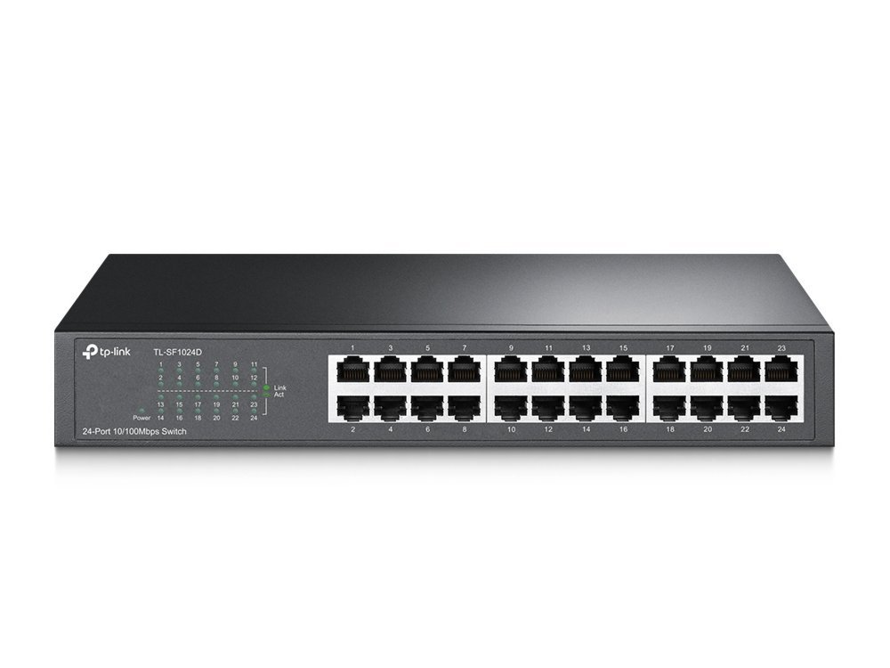 TP-Link TL-SF1024D | Unmanaged Switch | 24 Poorten | Fast Ethernet (10/100 Mbps) | Auto MDI/MDIX | Energiezuinig | Rackmount